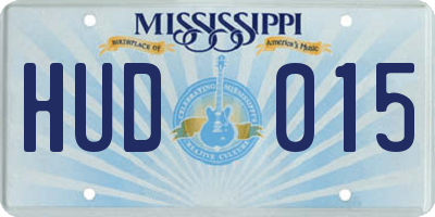 MS license plate HUD015