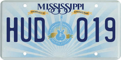 MS license plate HUD019