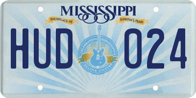 MS license plate HUD024