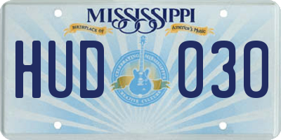 MS license plate HUD030