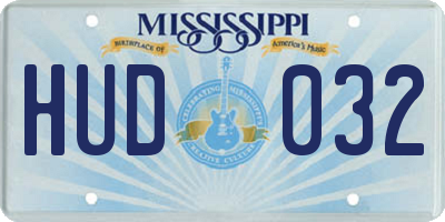 MS license plate HUD032