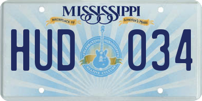 MS license plate HUD034