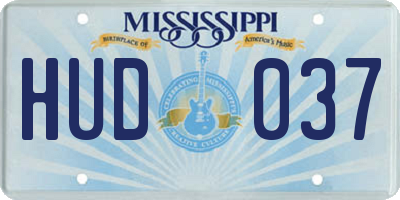 MS license plate HUD037