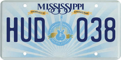 MS license plate HUD038