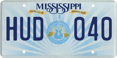 MS license plate HUD040