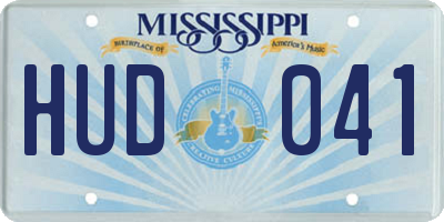 MS license plate HUD041