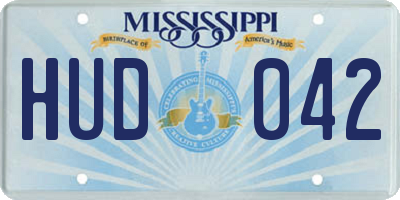 MS license plate HUD042