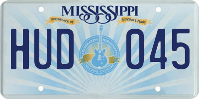 MS license plate HUD045