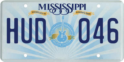 MS license plate HUD046