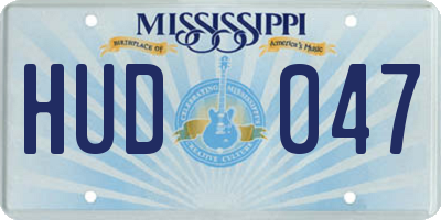 MS license plate HUD047