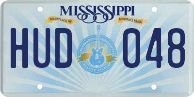 MS license plate HUD048