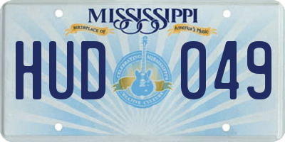 MS license plate HUD049