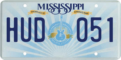 MS license plate HUD051