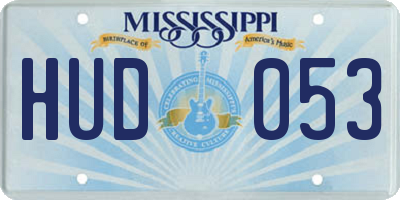 MS license plate HUD053