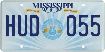 MS license plate HUD055