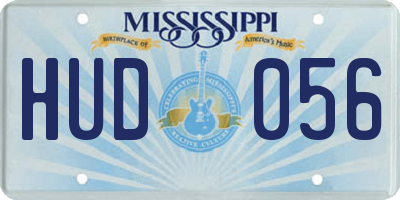 MS license plate HUD056