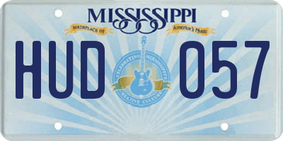 MS license plate HUD057