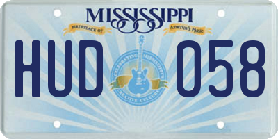 MS license plate HUD058