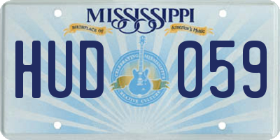 MS license plate HUD059