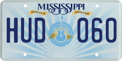 MS license plate HUD060