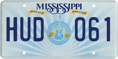 MS license plate HUD061