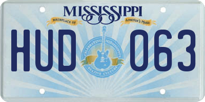 MS license plate HUD063