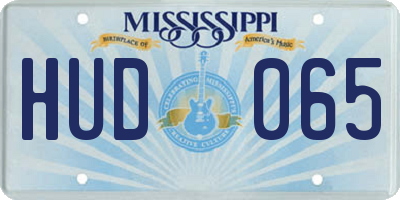 MS license plate HUD065