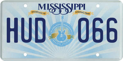 MS license plate HUD066
