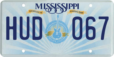 MS license plate HUD067