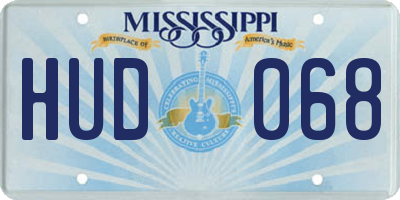 MS license plate HUD068