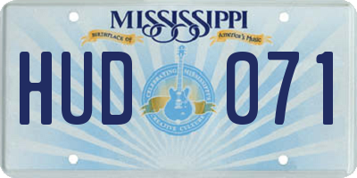 MS license plate HUD071