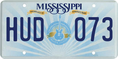 MS license plate HUD073