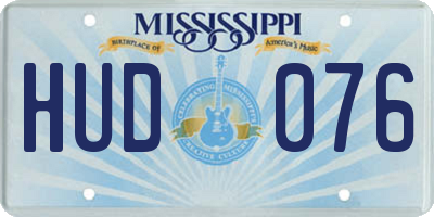 MS license plate HUD076