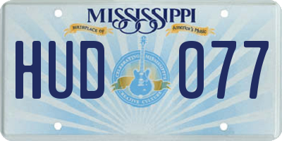 MS license plate HUD077