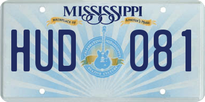 MS license plate HUD081
