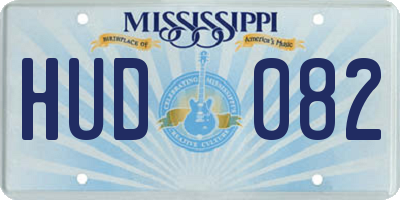 MS license plate HUD082