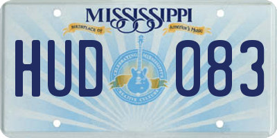 MS license plate HUD083