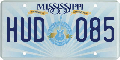 MS license plate HUD085