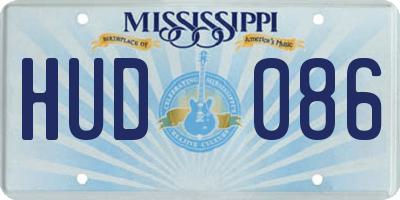 MS license plate HUD086
