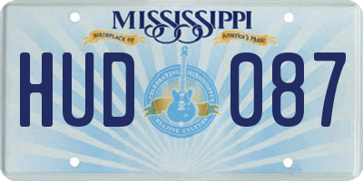 MS license plate HUD087