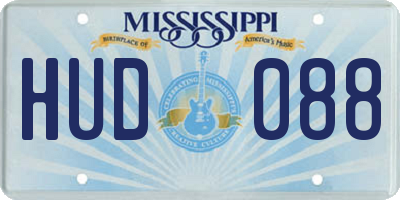 MS license plate HUD088