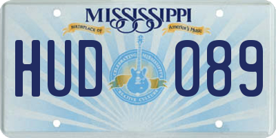 MS license plate HUD089