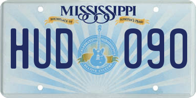 MS license plate HUD090