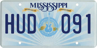 MS license plate HUD091