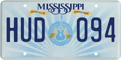 MS license plate HUD094