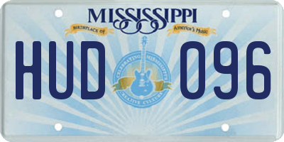 MS license plate HUD096