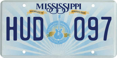 MS license plate HUD097