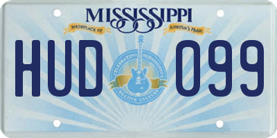 MS license plate HUD099