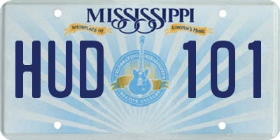 MS license plate HUD101