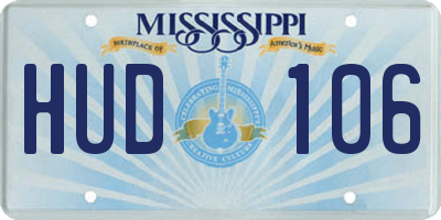 MS license plate HUD106